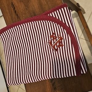 Texas A&M Striped Maroon and White Baby Blanket